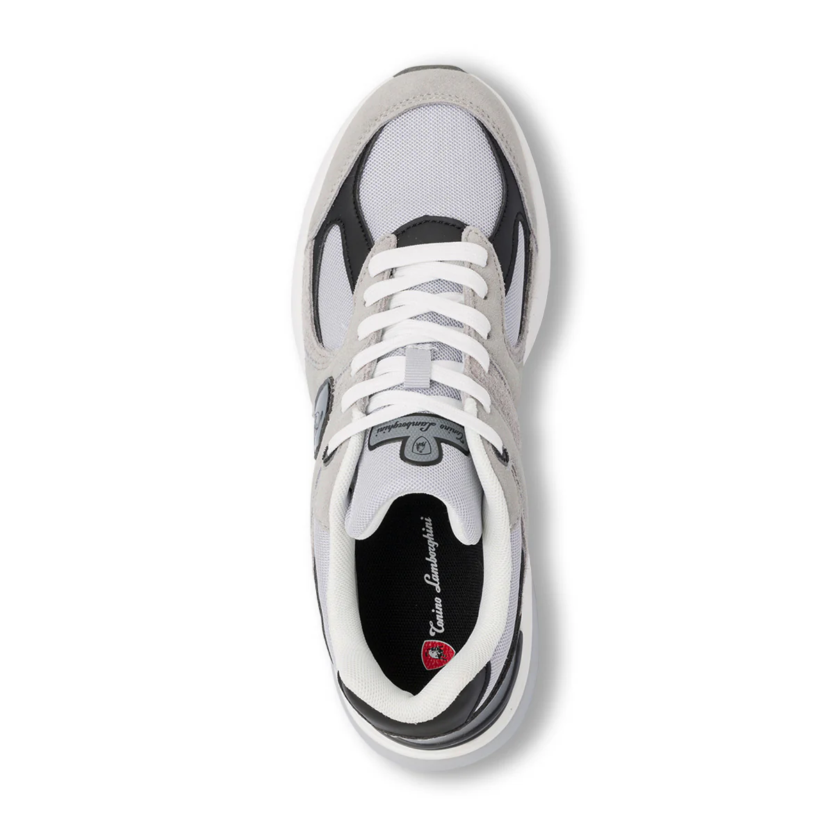 Sneakers Rétro da uomo grigie e nere con inserti effetto scamosicato Tonino Lamborghini - Image 8