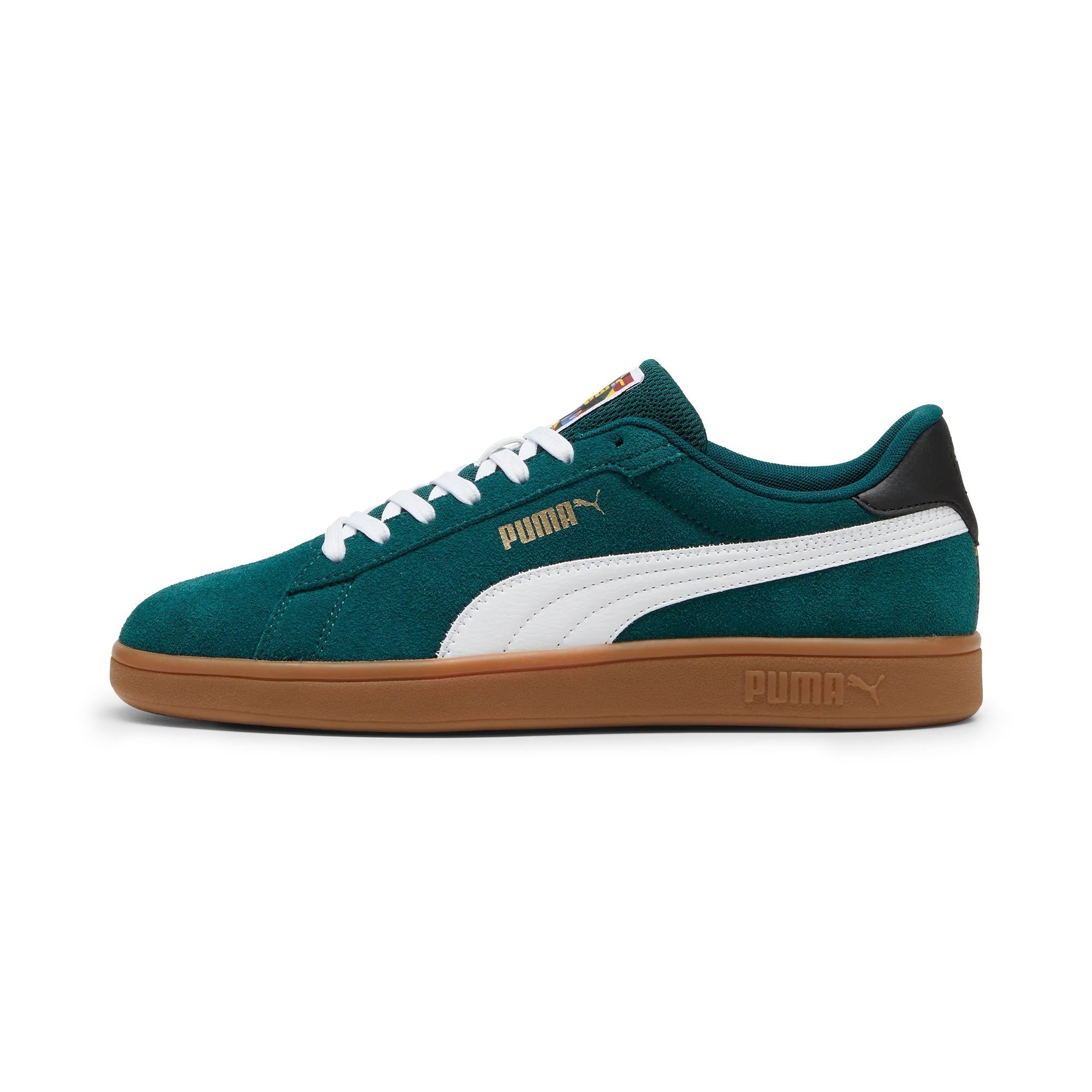 Sneakers da uomo in pelle verde scuro con logo Puma Smash 3.0 - Image 5