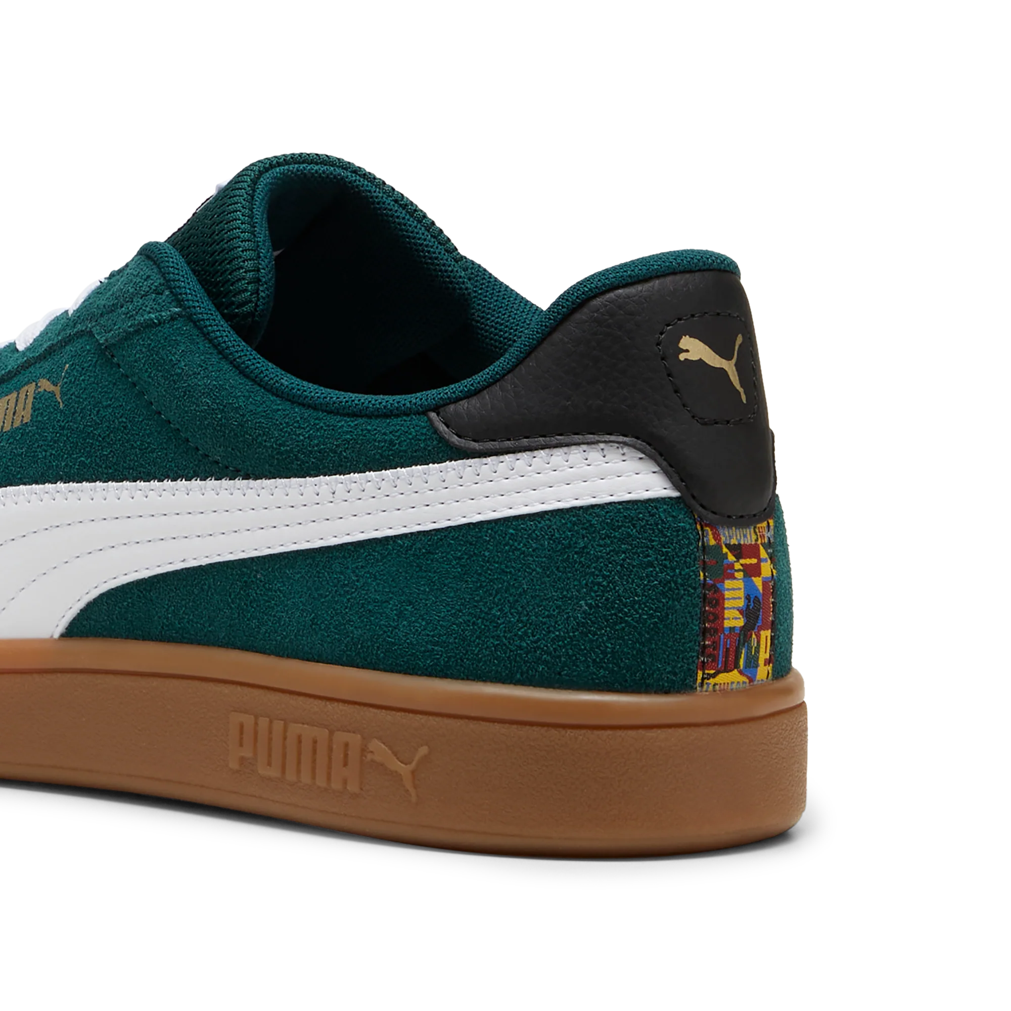 Sneakers da uomo in pelle verde scuro con logo Puma Smash 3.0 - Image 7