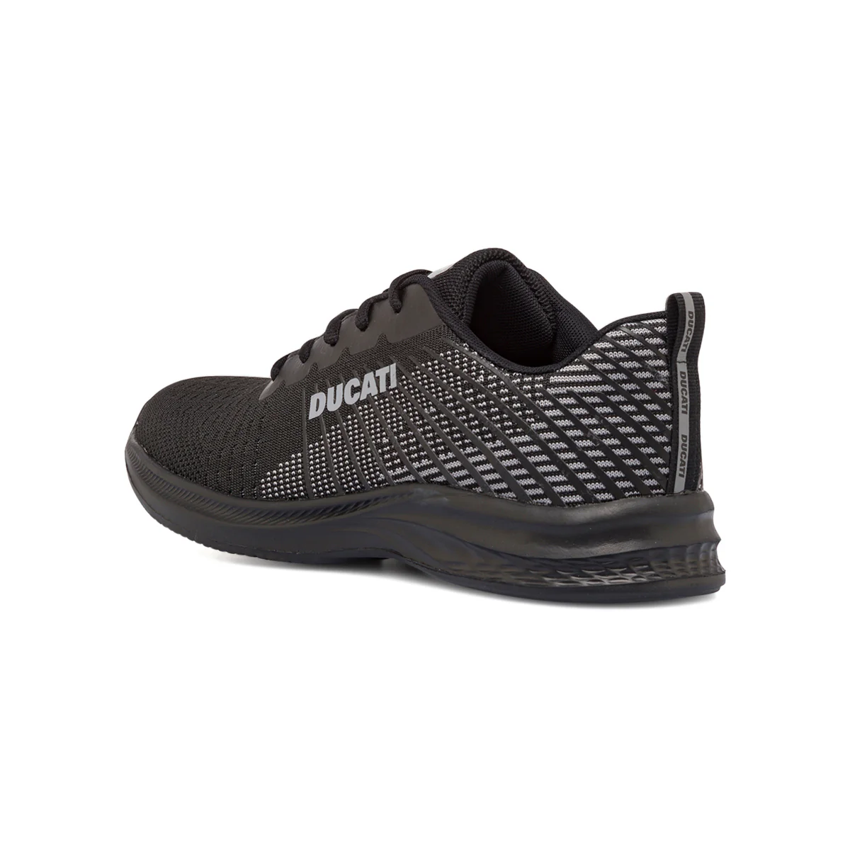 Sneakers da uomo in tessuto mesh nere con logo Ducati - Image 3