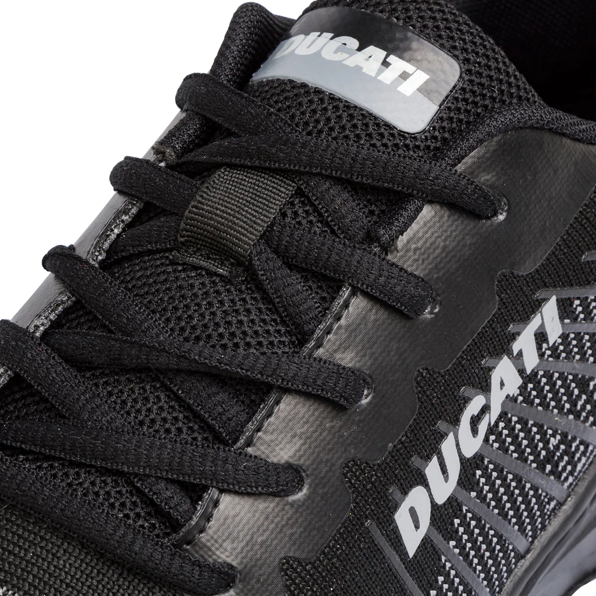 Sneakers da uomo in tessuto mesh nere con logo Ducati - Image 4