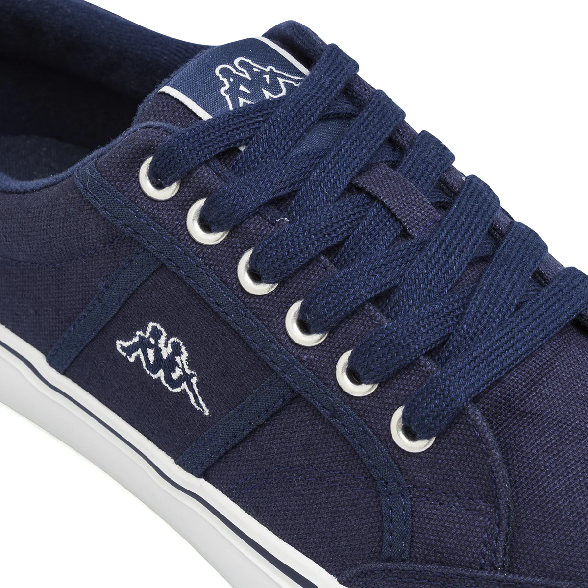 Sneakers da Uomo Kappa blu navy in tela stile casual con logo - Image 4