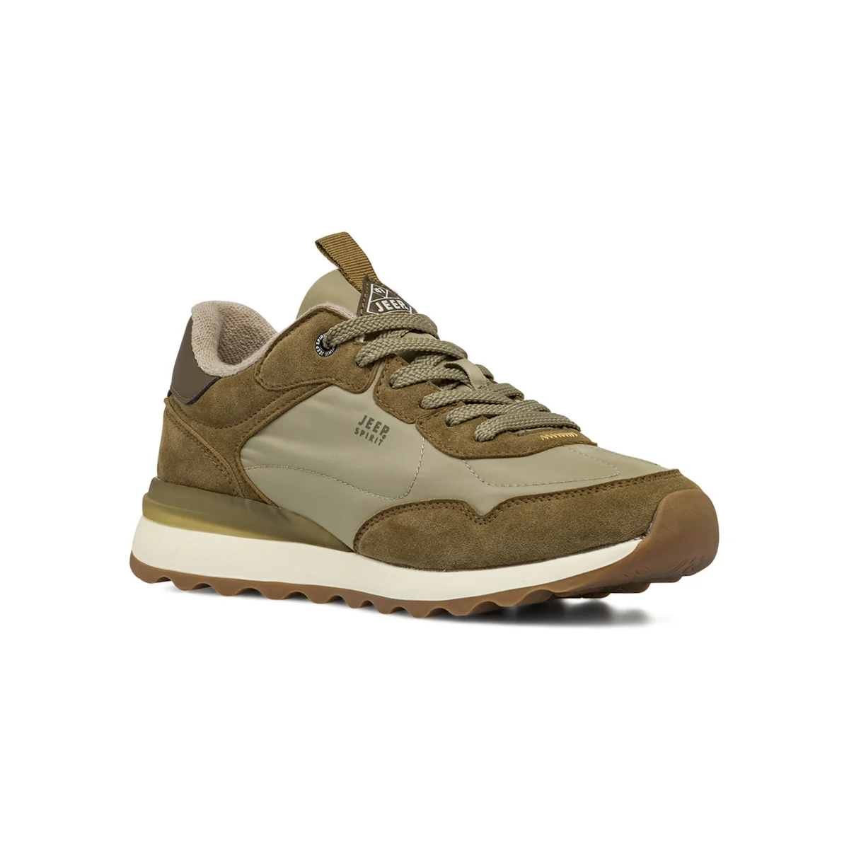 Sneakers da Uomo Khaki con inserti effetto scamosciato Jeep Spirit - Image 2