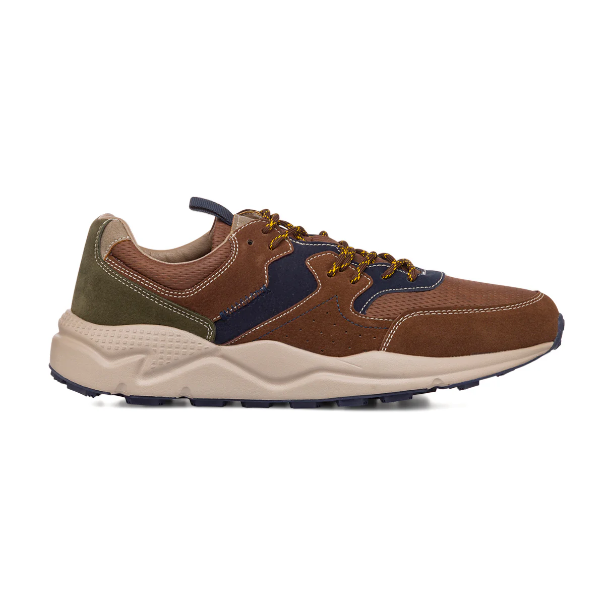Sneakers da uomo marrone e blu con logo Gate 76