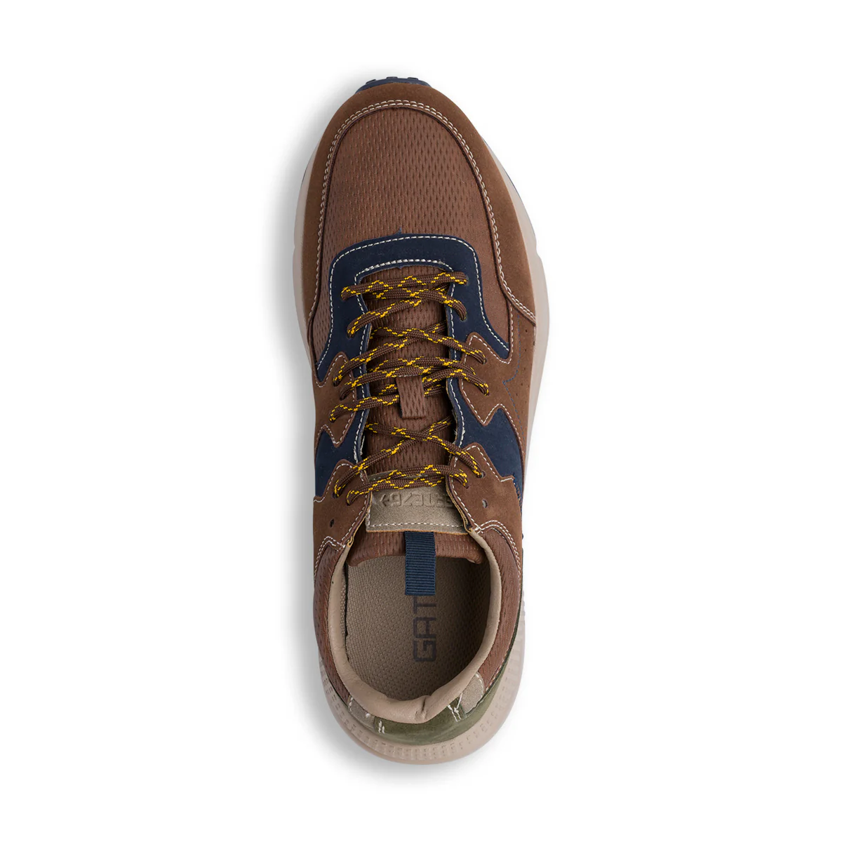 Sneakers da uomo marrone e blu con logo Gate 76 - Image 2