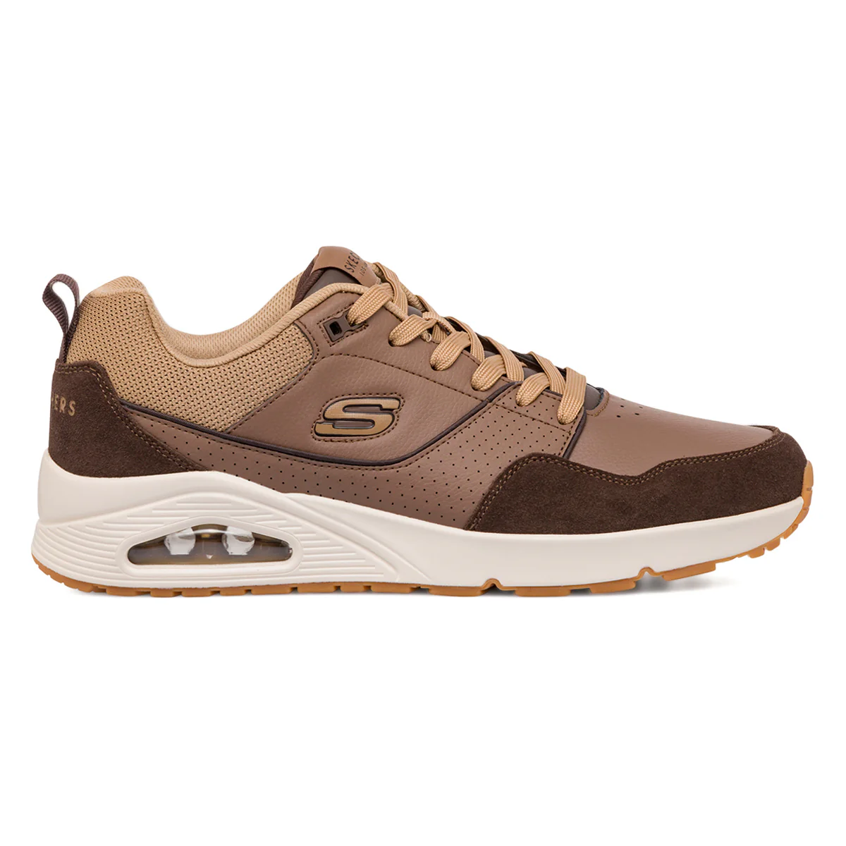 Sneakers da uomo marroni in memory foam Skechers Uno