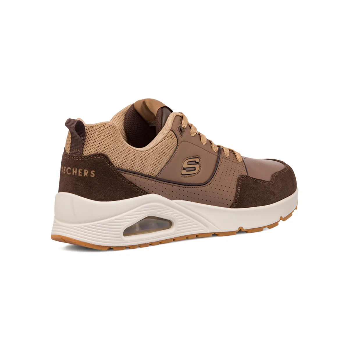 Sneakers da uomo marroni in memory foam Skechers Uno - Image 3