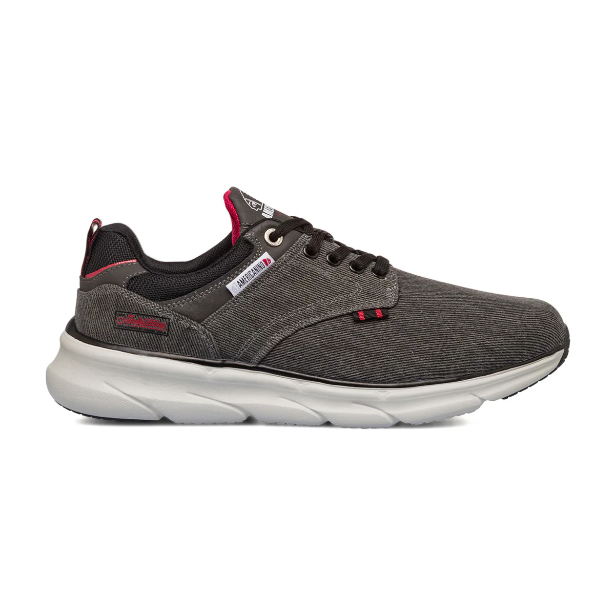 Sneakers da uomo nere con dettagli rossi e logo Americanino
