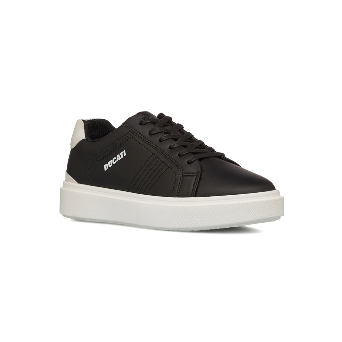 Sneakers da uomo nere con dettaglio bianco e logo laterale Ducati - Image 2