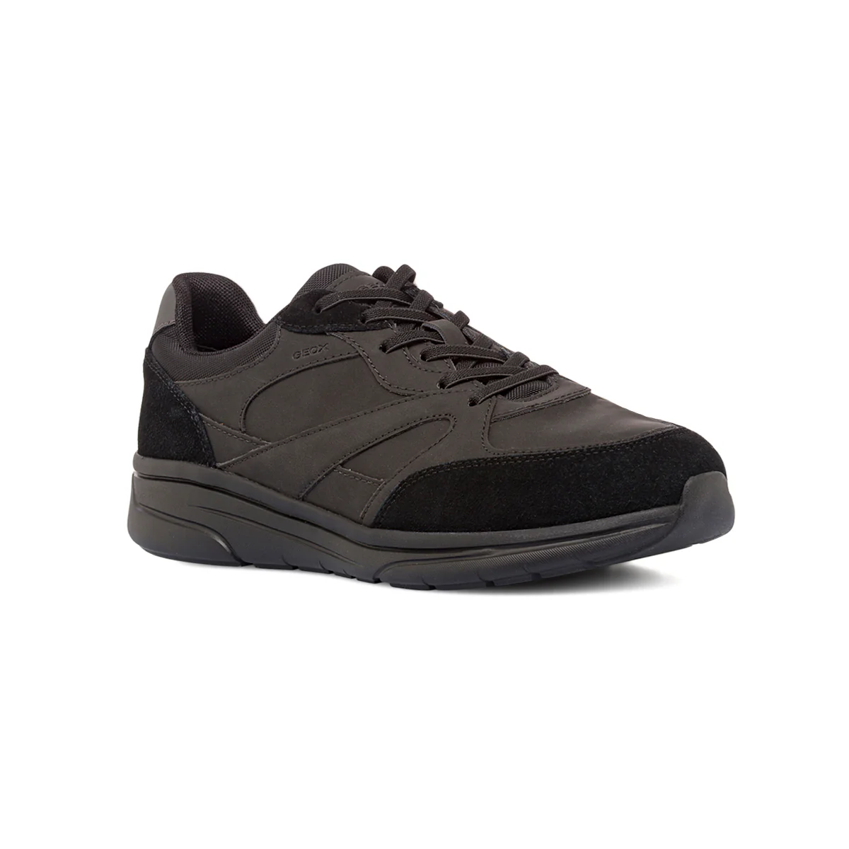 Sneakers da uomo nere con inserti effetto scamosciato Geox - Image 2