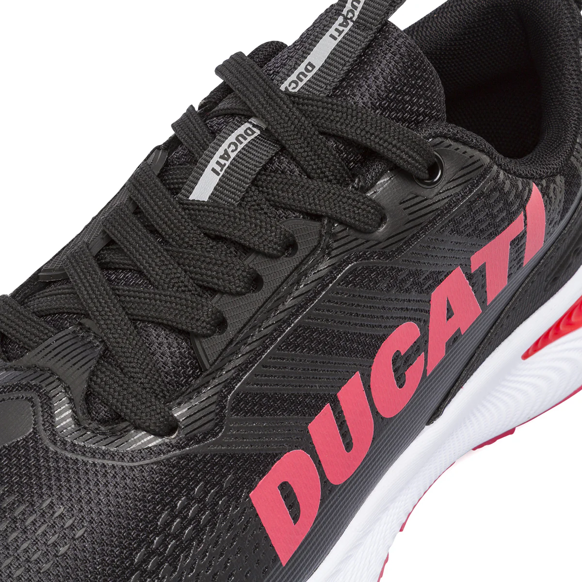Sneakers da Uomo Nere con Maxi Logo Rosso e Suola Sportiva Ducati - Image 4