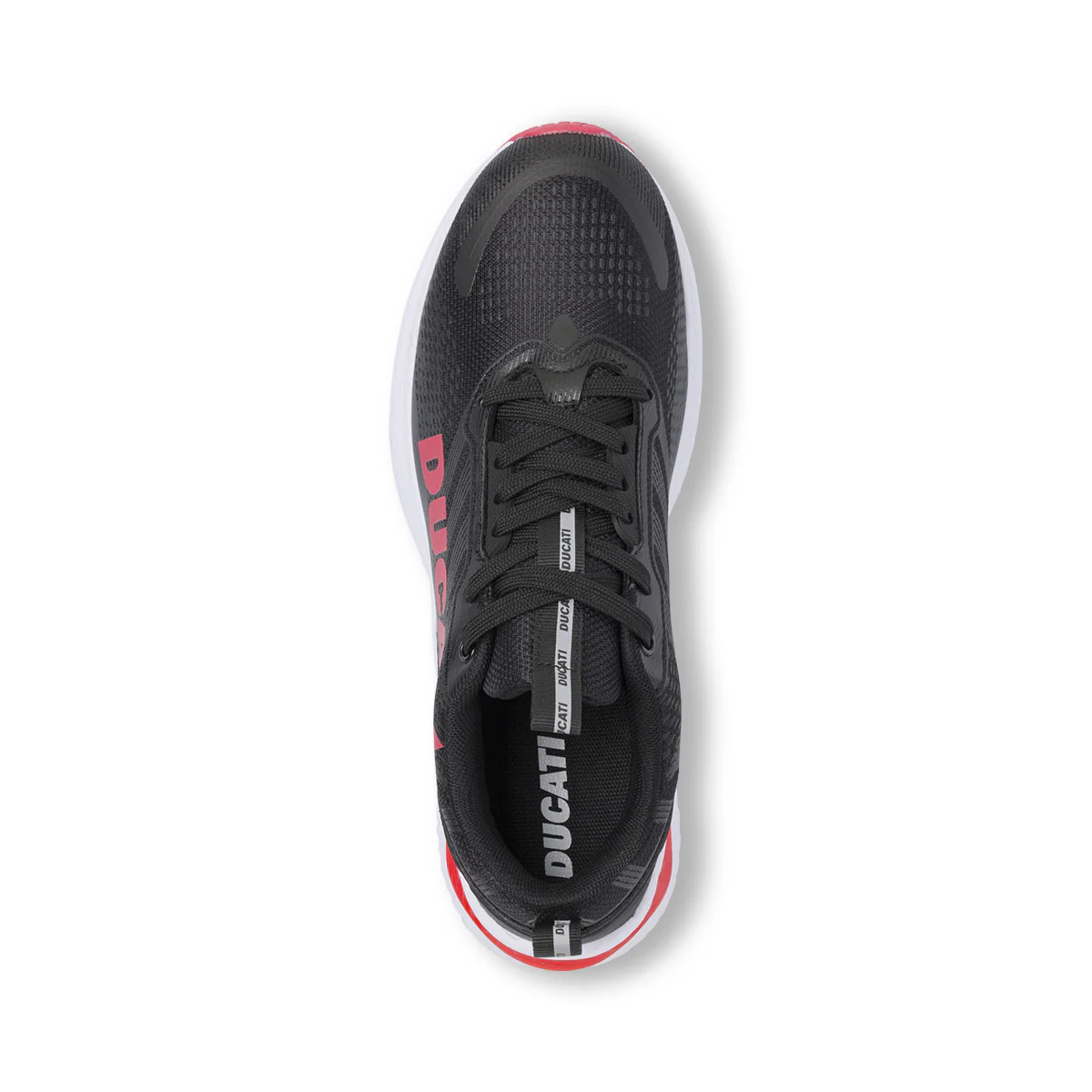 Sneakers da Uomo Nere con Maxi Logo Rosso e Suola Sportiva Ducati - Image 5