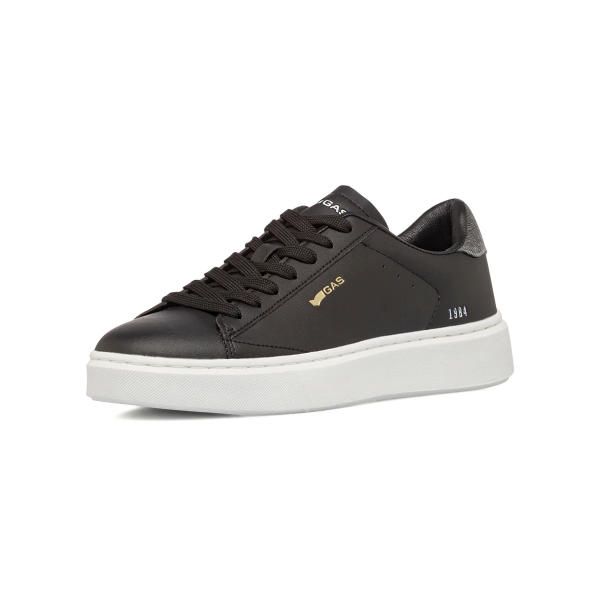 Sneakers da Uomo Nere con Suola Bianca Gas - Image 2