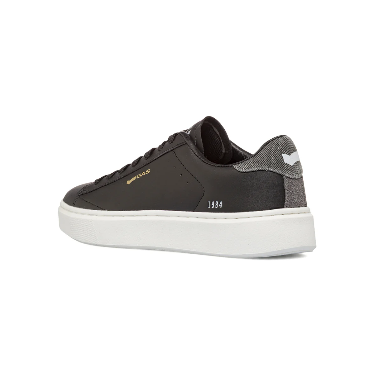 Sneakers da Uomo Nere con Suola Bianca Gas - Image 3