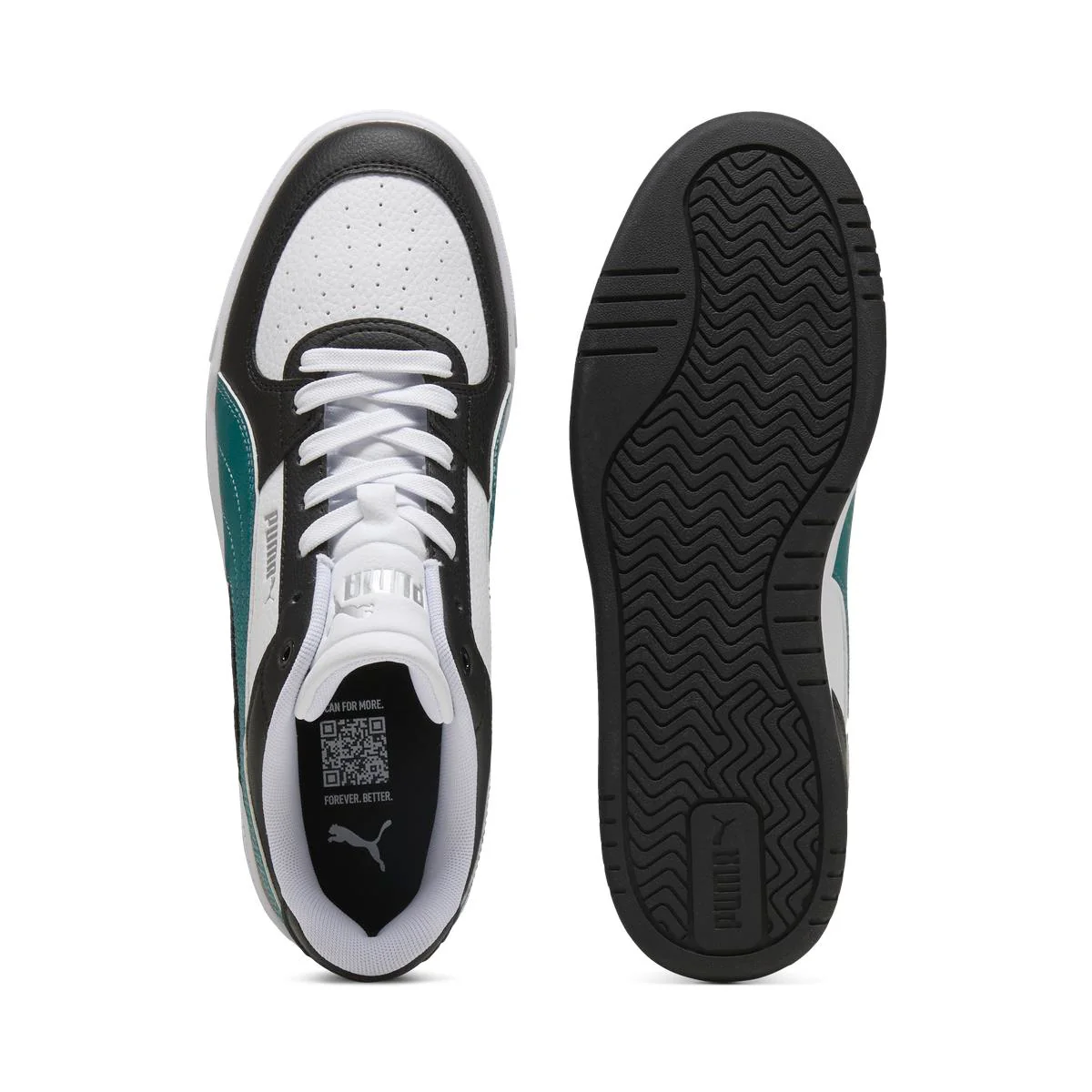 Sneakers da Uomo nere e bianche con dettagli verde Puma Caven III - Image 5