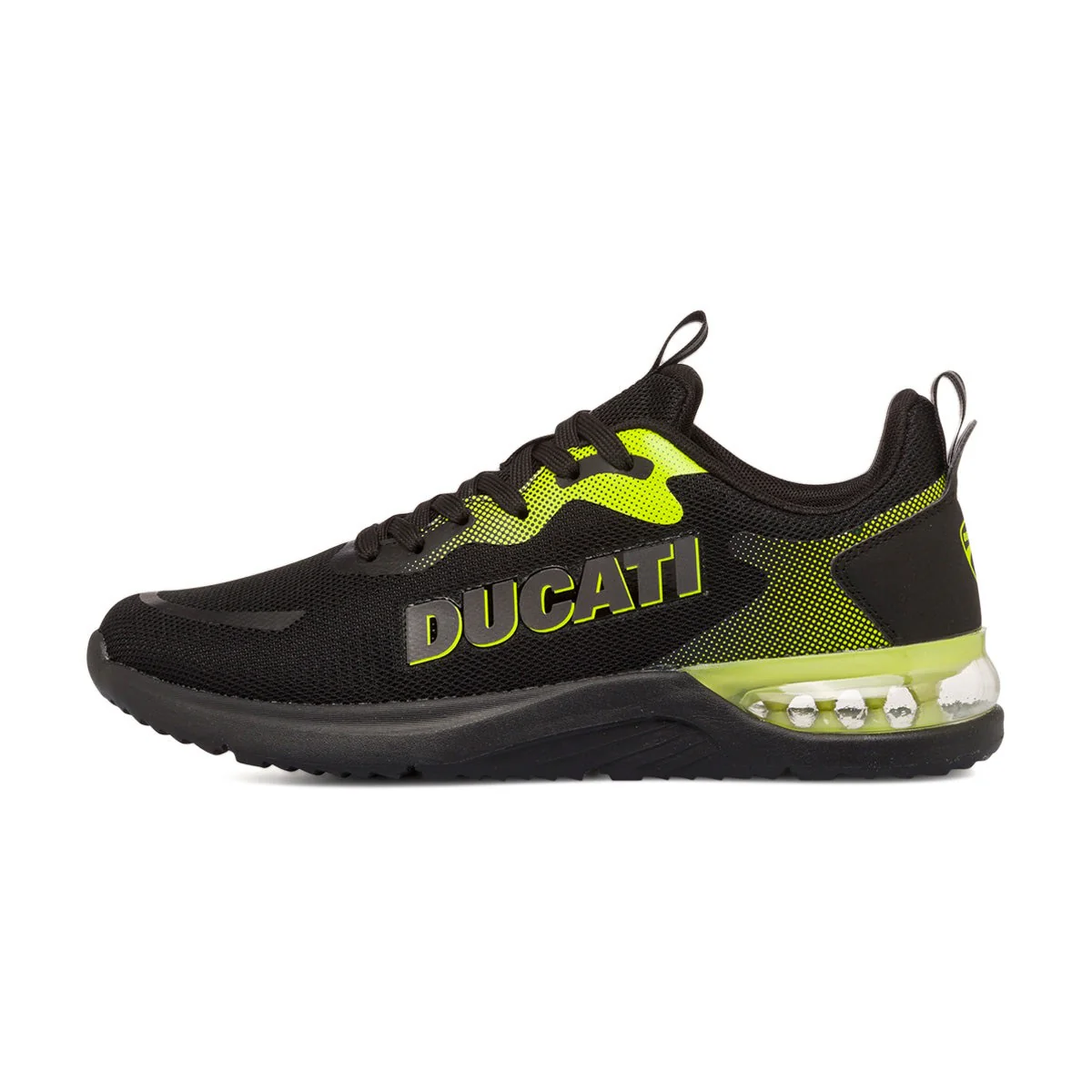 Sneakers da uomo nere e giallo fluo con suola ad aria Ducati Frontera 3 - Image 4