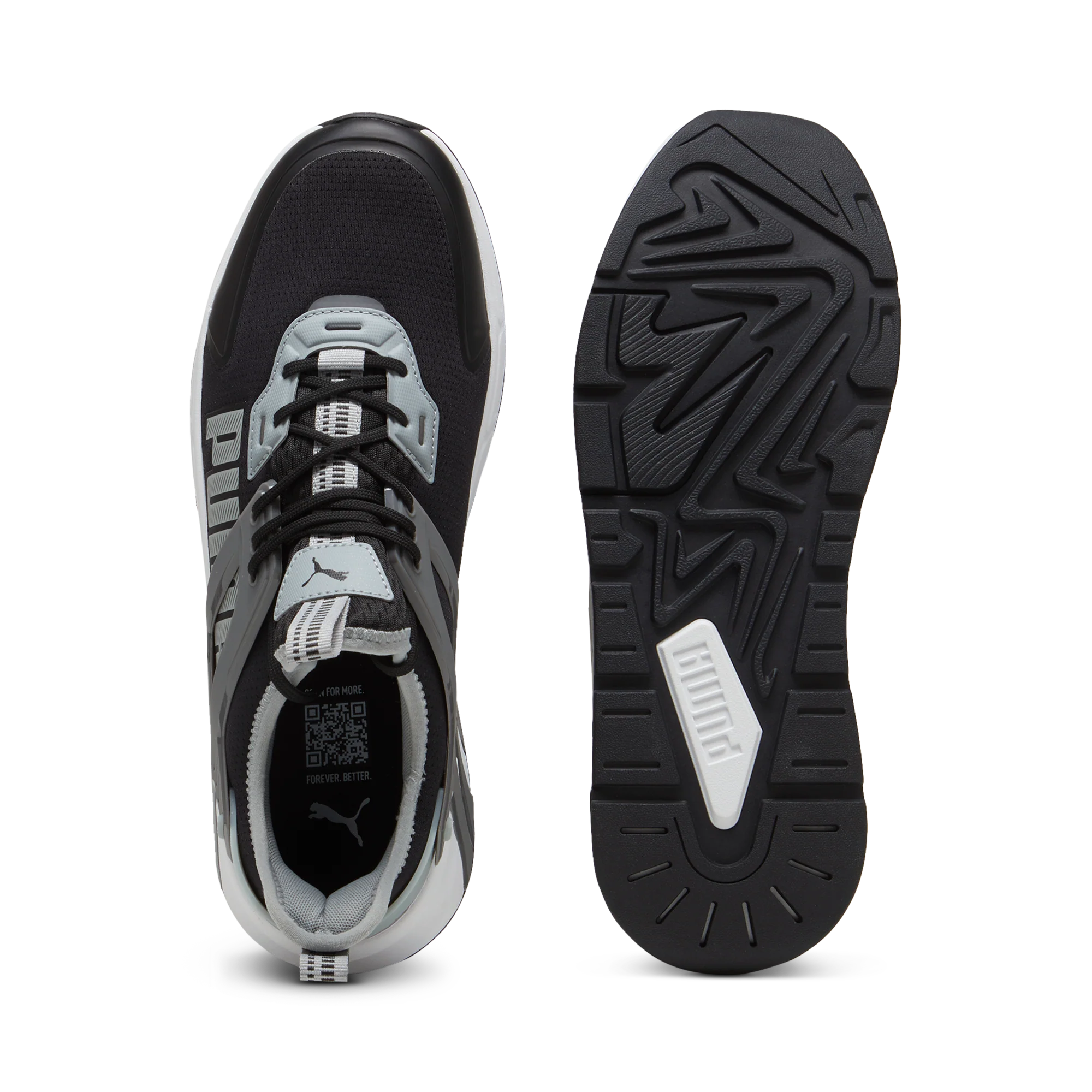 Sneakers da uomo nere e grigie con logo Puma Pacer - Image 4