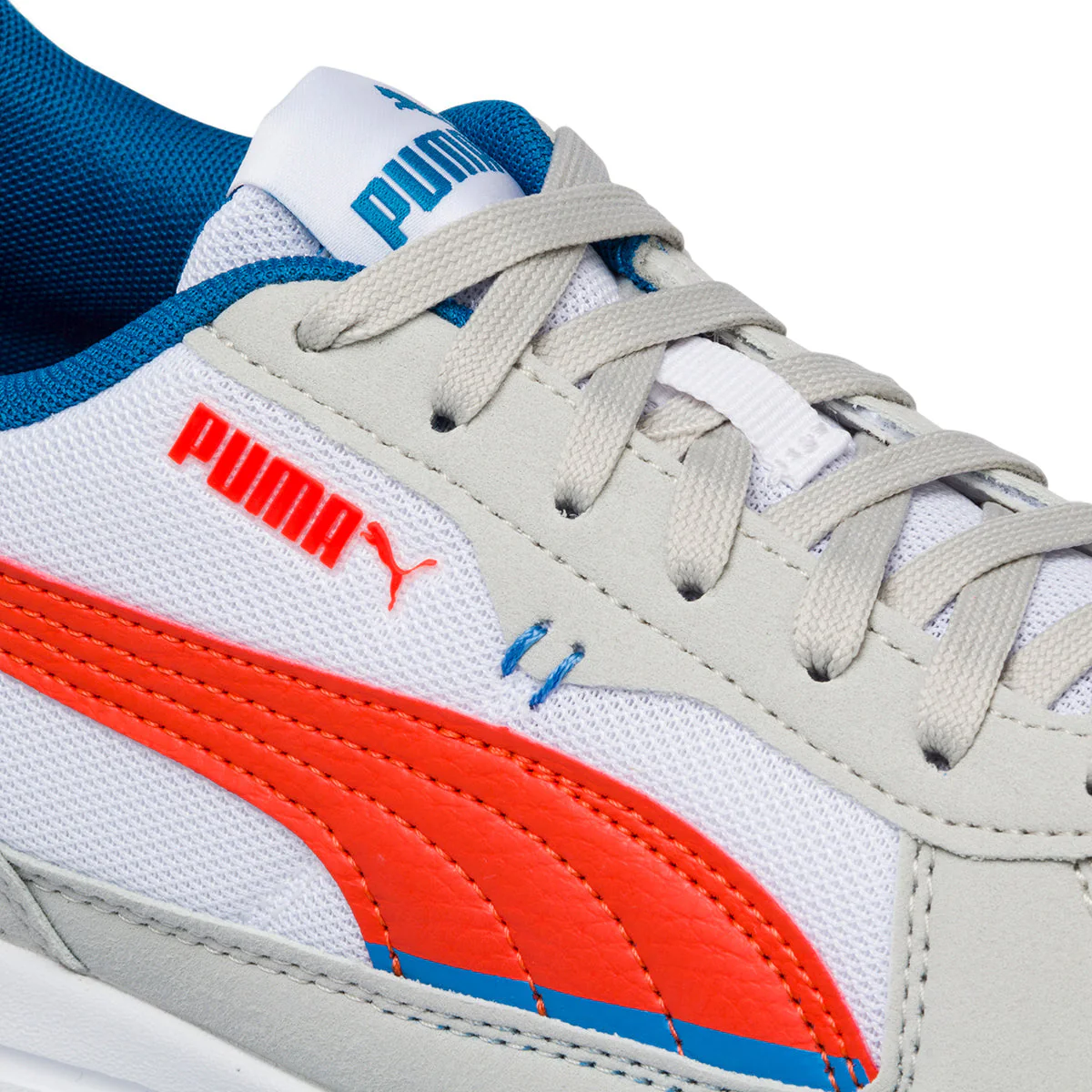 Sneakers da uomo off white con dettagli arancioni blu e soletta SoftFoam+ Puma Graviton - Image 5