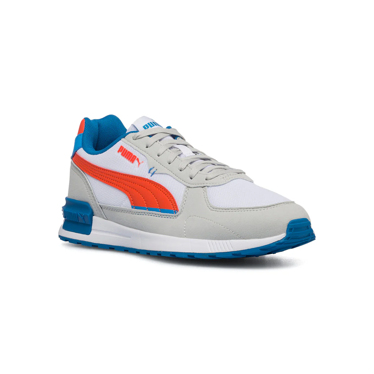 Sneakers da uomo off white con dettagli arancioni blu e soletta SoftFoam+ Puma Graviton - Image 8
