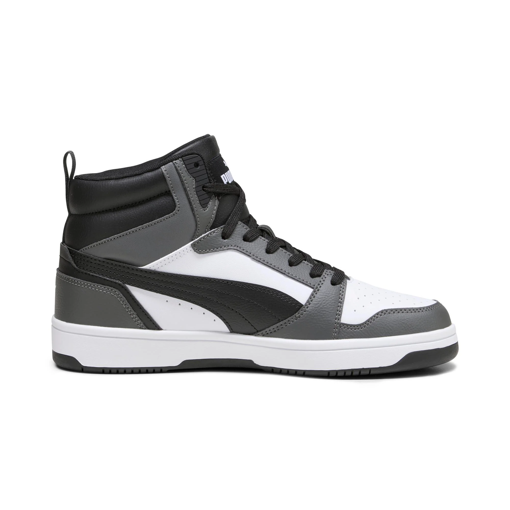 Sneakers da uomo Puma Rebound V6 grigie e nere con logo - Image 7