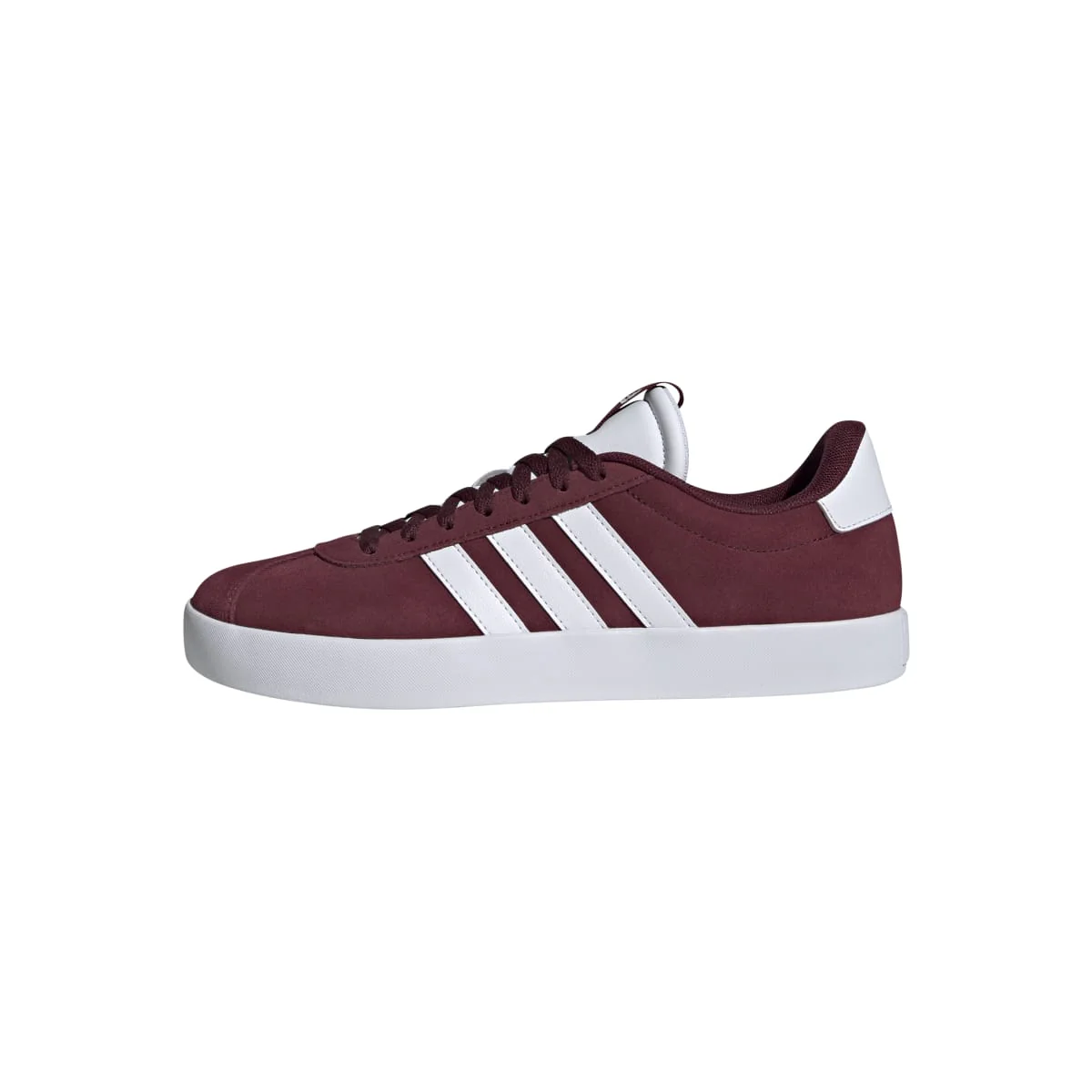 Sneakers da uomo rosso bordeaux in pelle con logo adidas VL Court 3.0 - Image 3