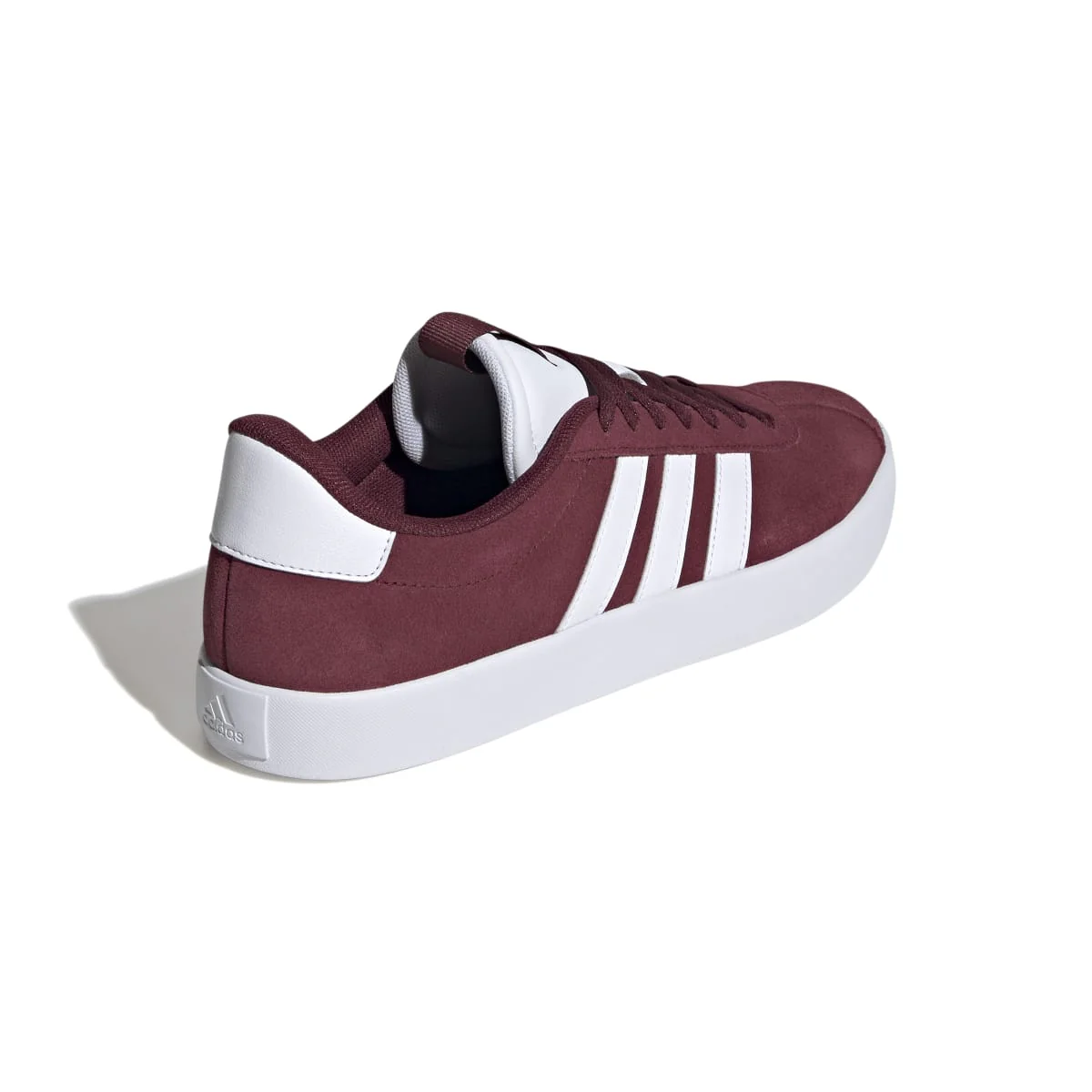 Sneakers da uomo rosso bordeaux in pelle con logo adidas VL Court 3.0 - Image 6