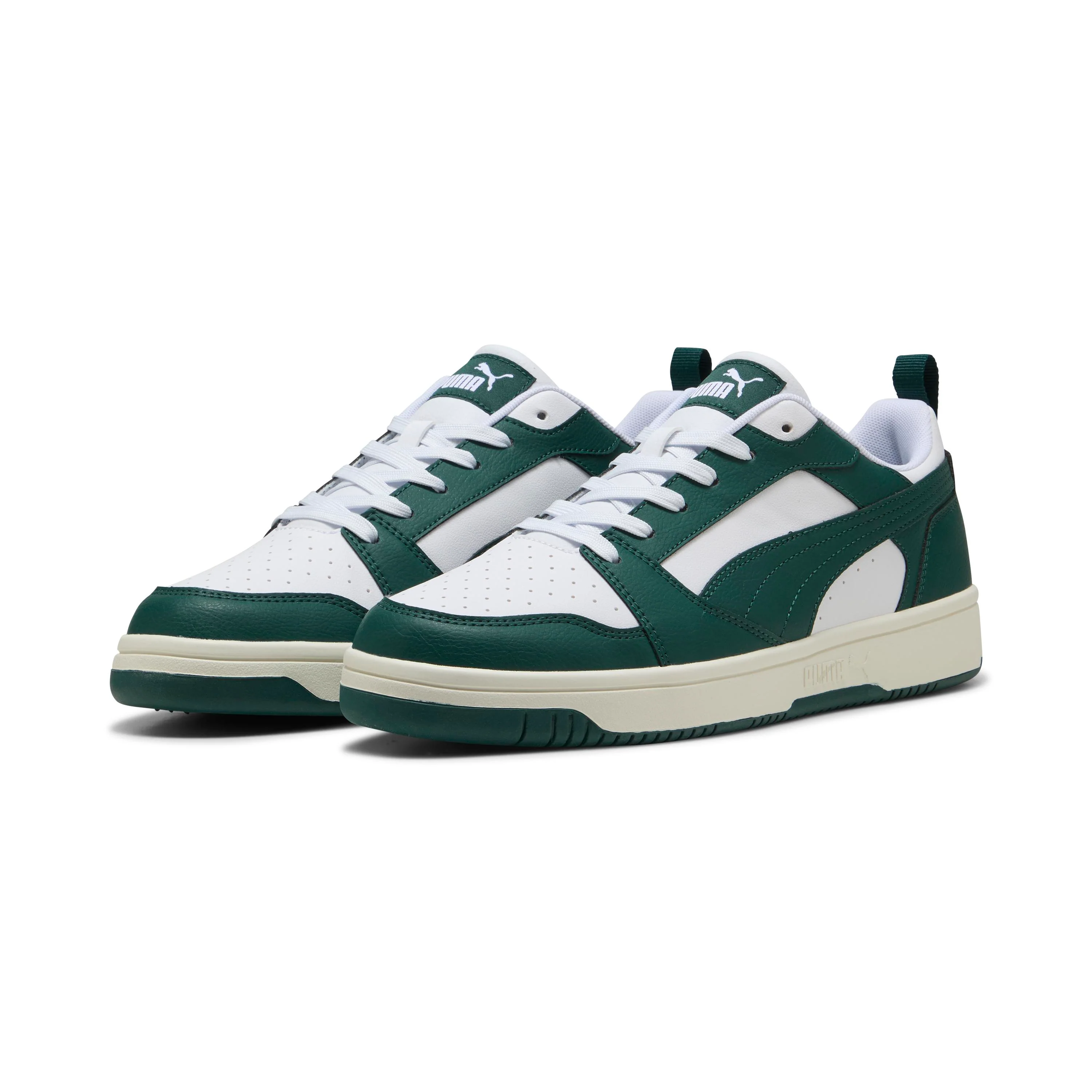 Sneakers da uomo verdi e bianche con logo Puma Rebound v6 Low