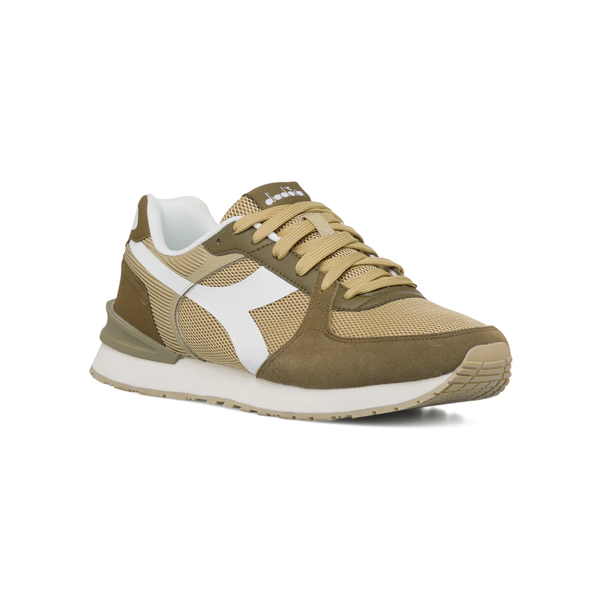 Sneakers da Uomo verdi e marroni in tessuto con logo Diadora - Image 2