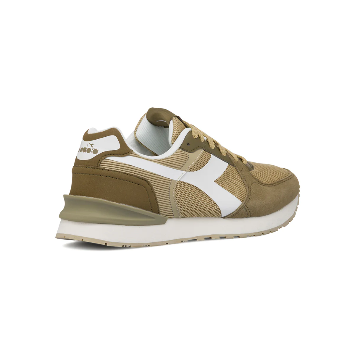Sneakers da Uomo verdi e marroni in tessuto con logo Diadora - Image 3