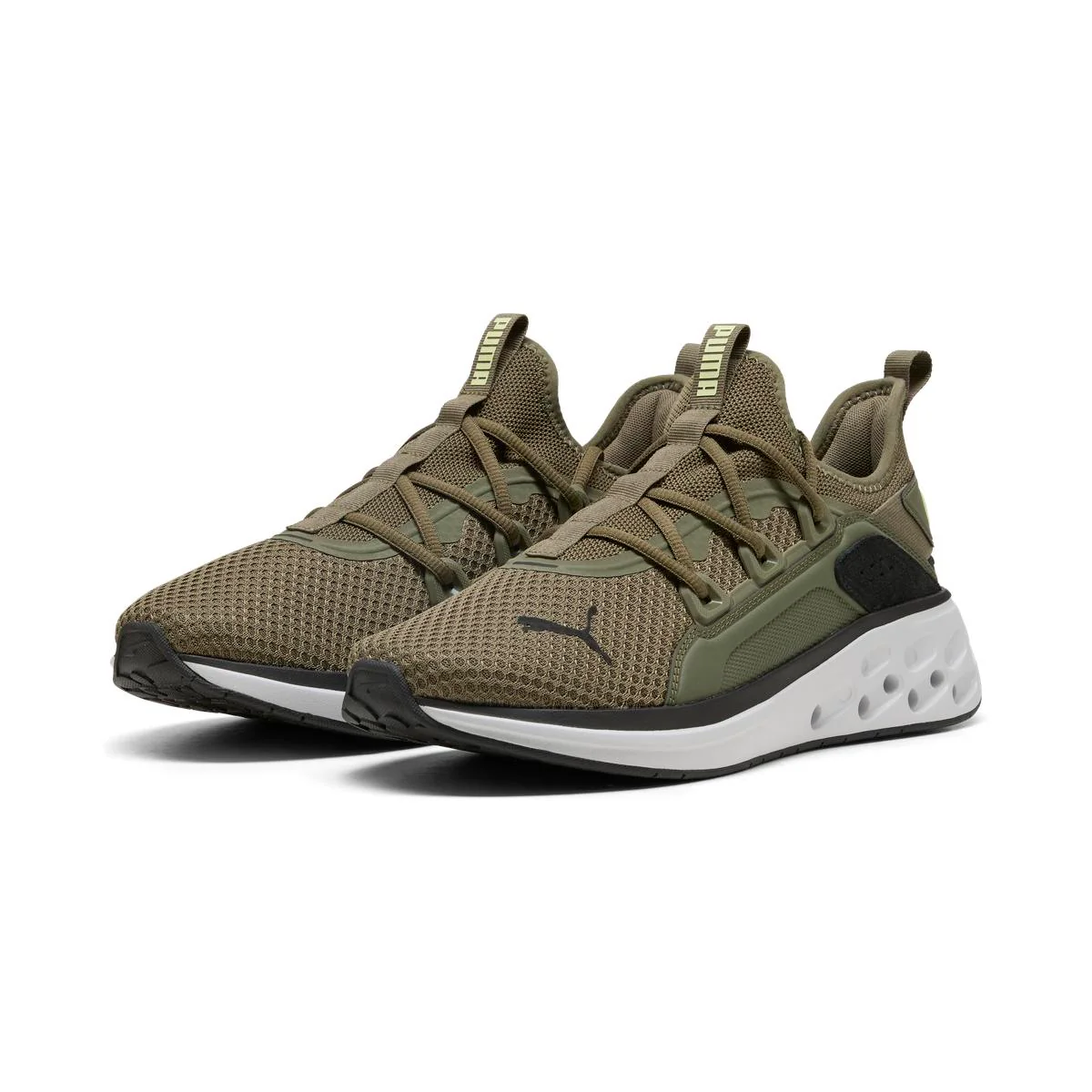 Sneakers da Uomo verdi militare in tessuto con tecnologia Softride Puma