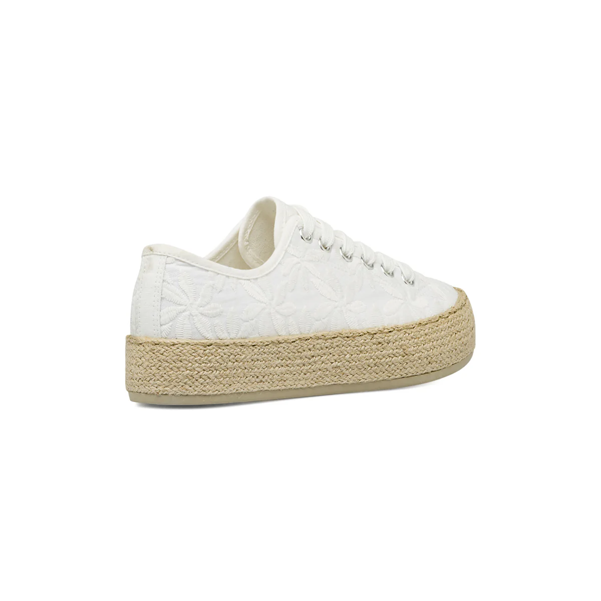Sneakers donna bianche con ricamo floreale e suola in corda Lora Ferres - Image 3