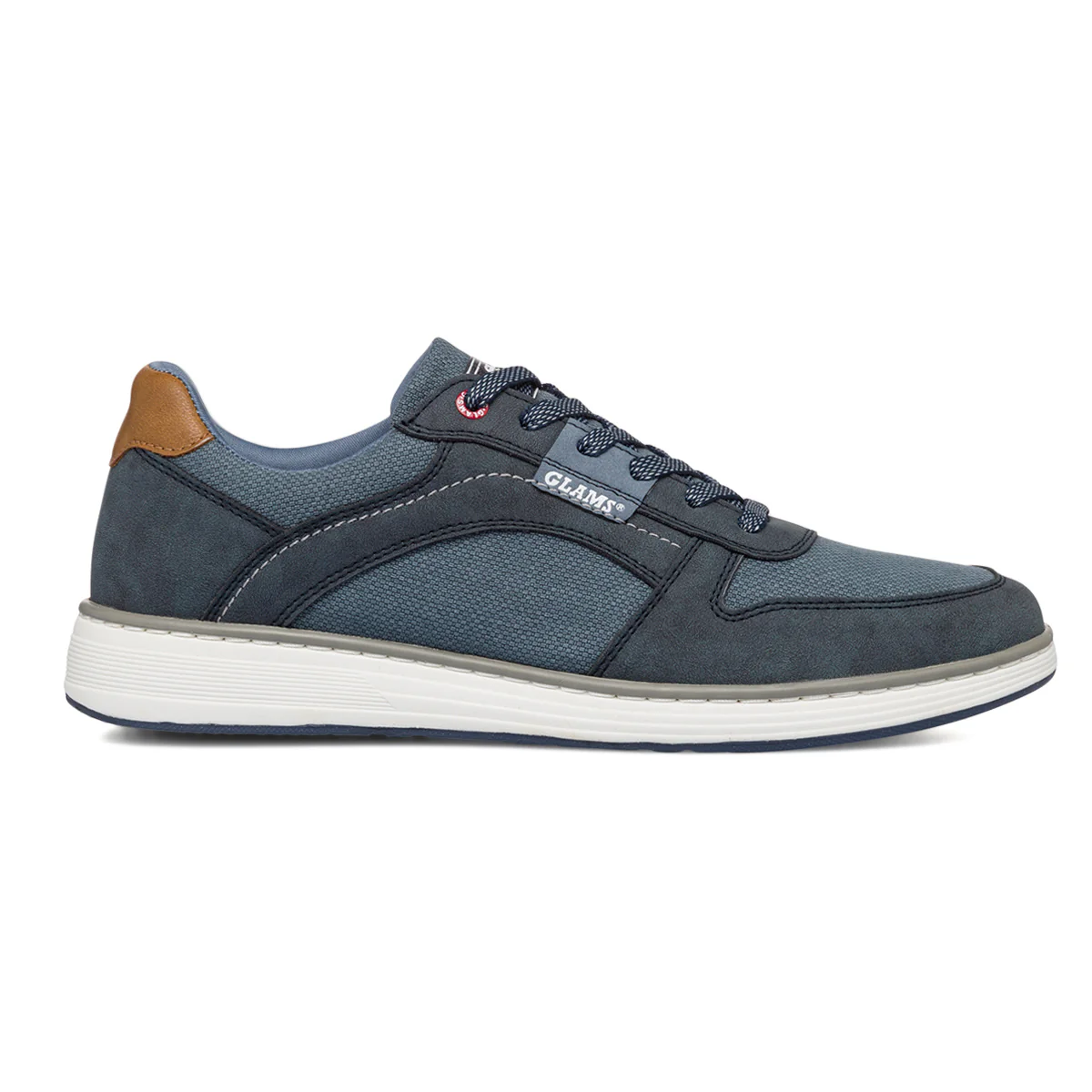 Sneakers effetto jeans da uomo con inserti in contrasto Glams