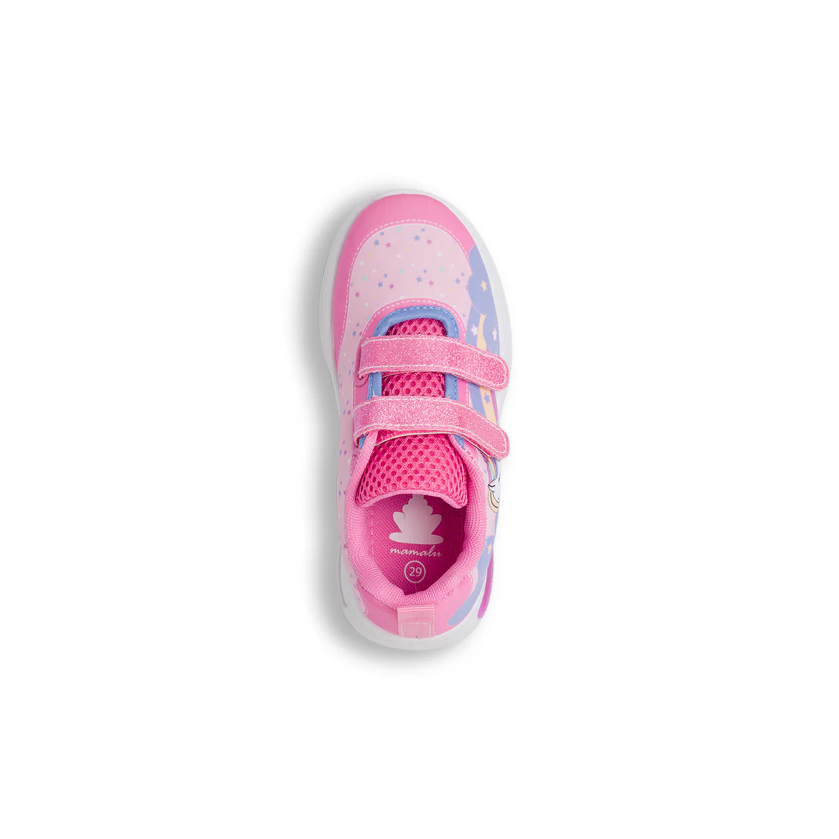 Sneakers fucsia da bambina con luci nella suola e stampa Unicorno - Image 5