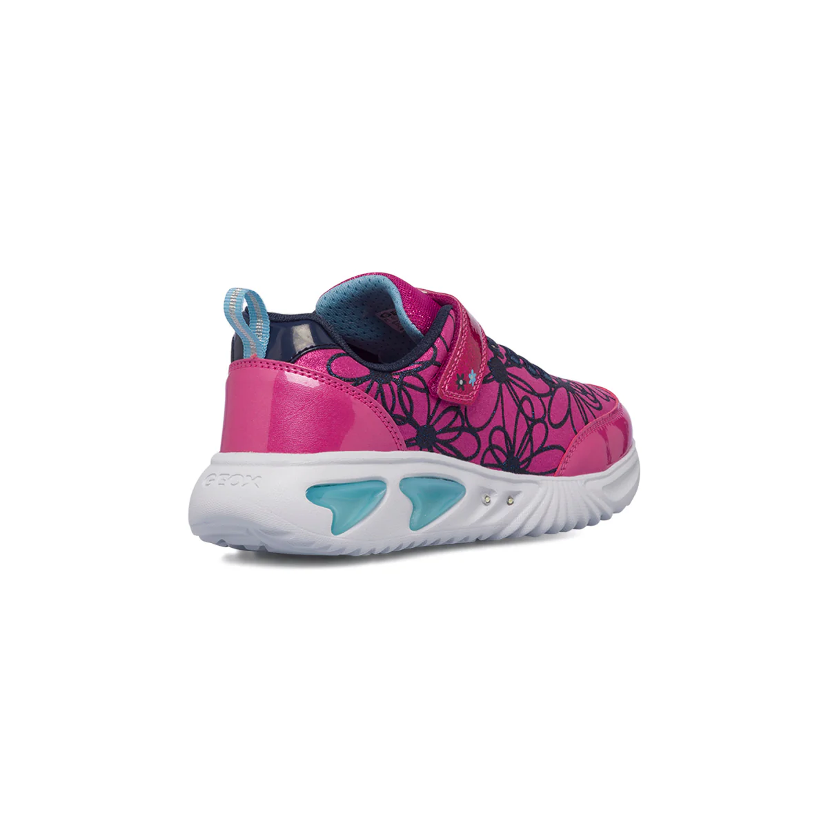 Sneakers fucsia da bambina con luci nella suola Geox Assister - Image 3