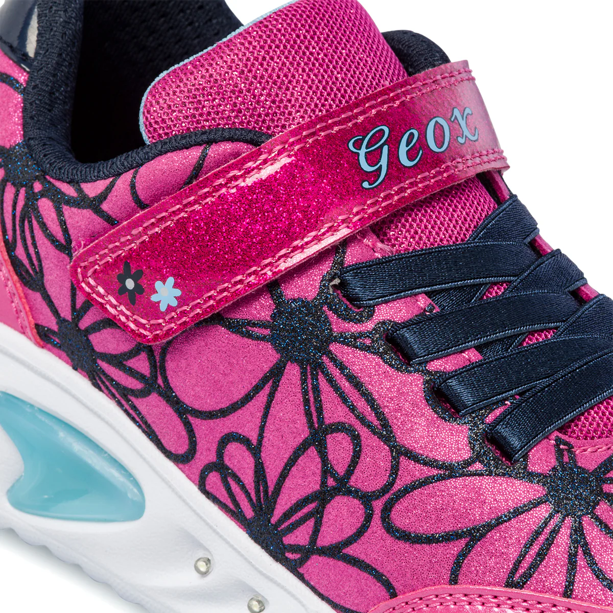 Sneakers fucsia da bambina con luci nella suola Geox Assister - Image 6