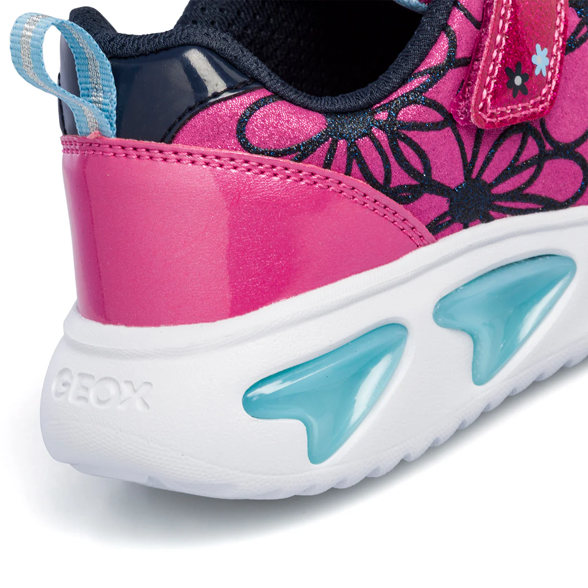 Sneakers fucsia da bambina con luci nella suola Geox Assister - Image 7