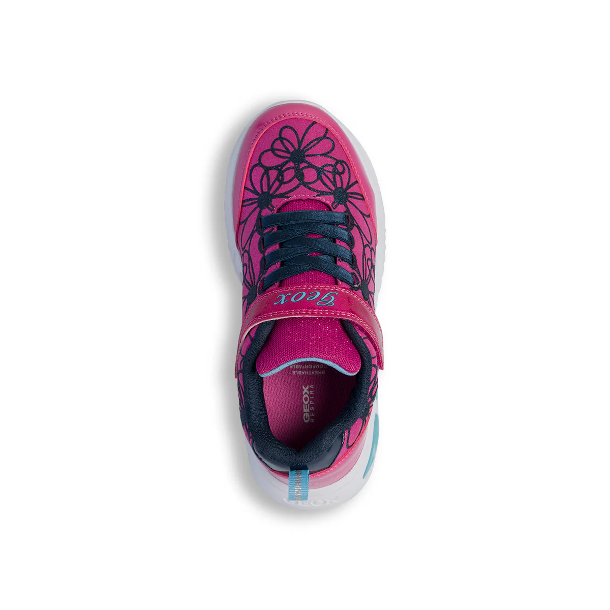 Sneakers fucsia da bambina con luci nella suola Geox Assister - Image 8