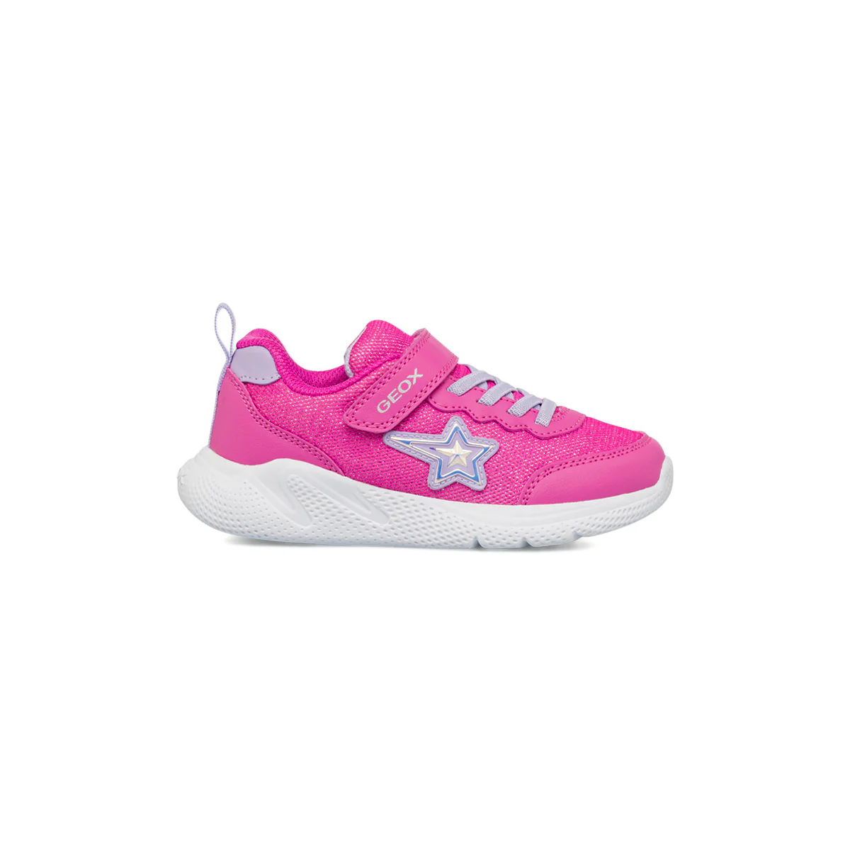 Sneakers fucsia da bambina con stella e suola traspirante Geox