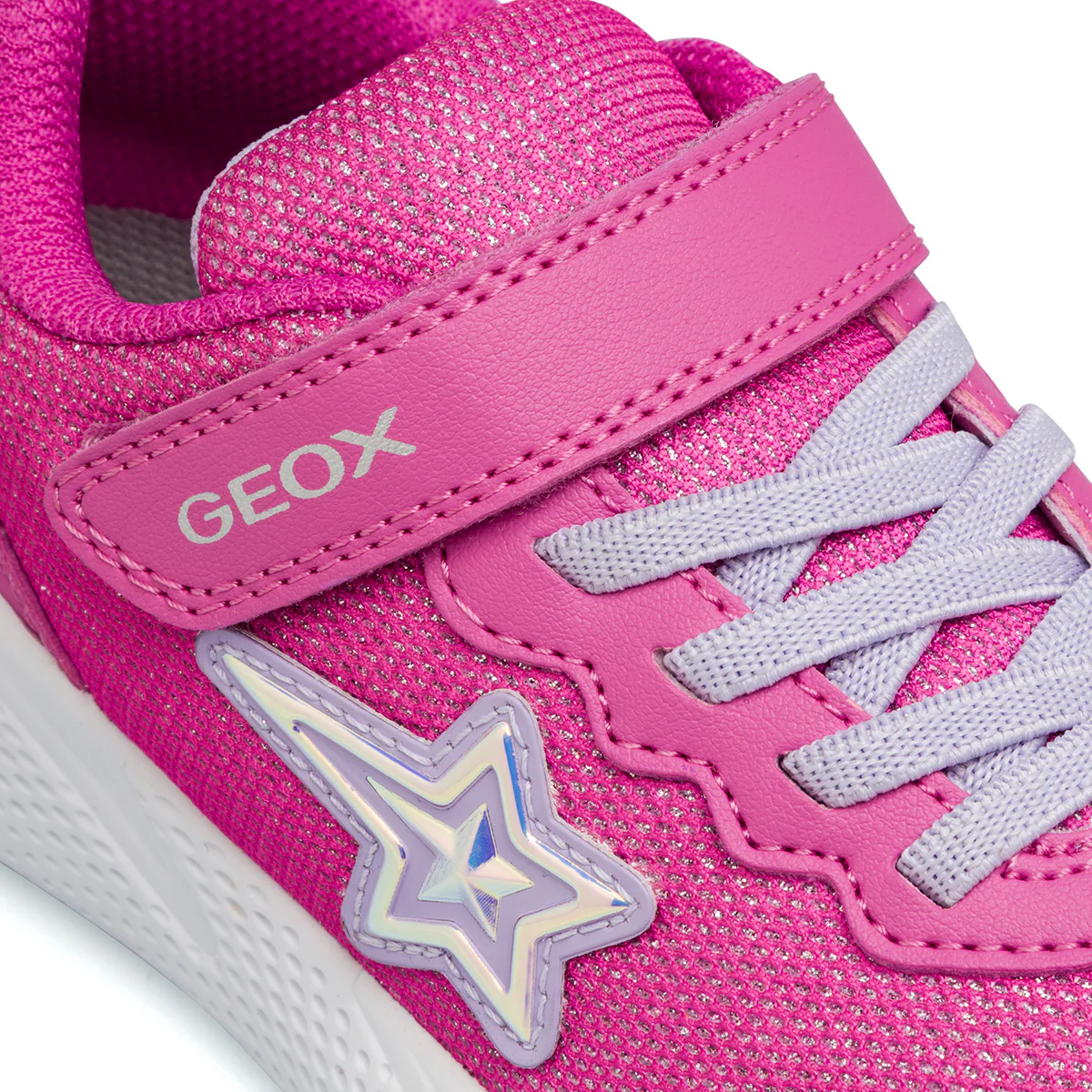 Sneakers fucsia da bambina con stella e suola traspirante Geox - Image 4