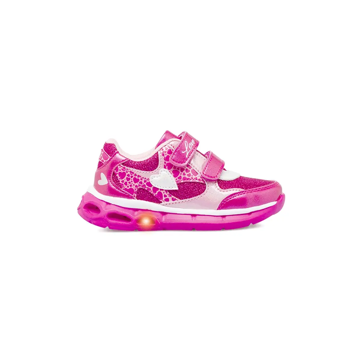 Sneakers Fucsia da Bambina con strappo e luci Chicco