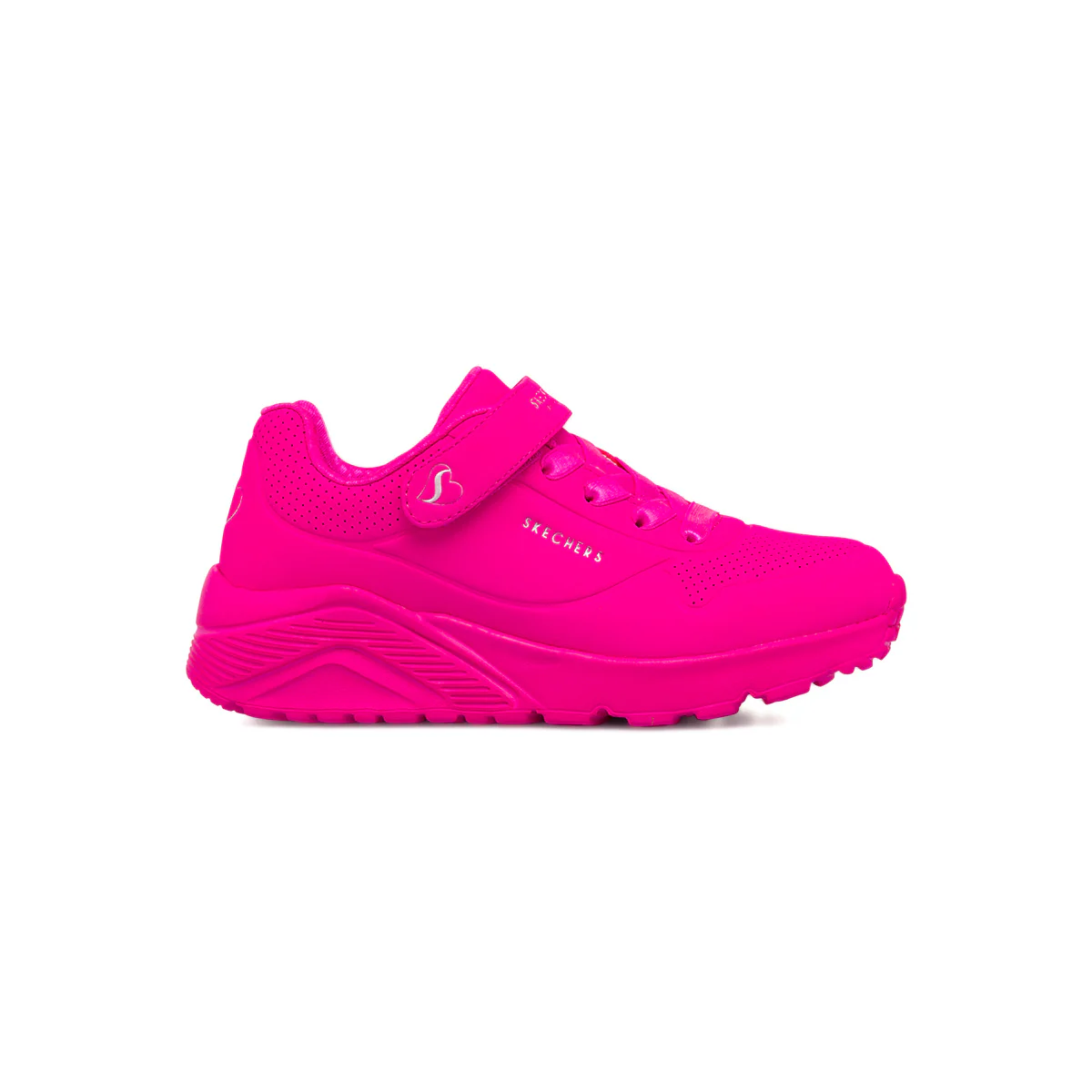Sneakers Fucsia da Bambina con strappo Skechers Uno
