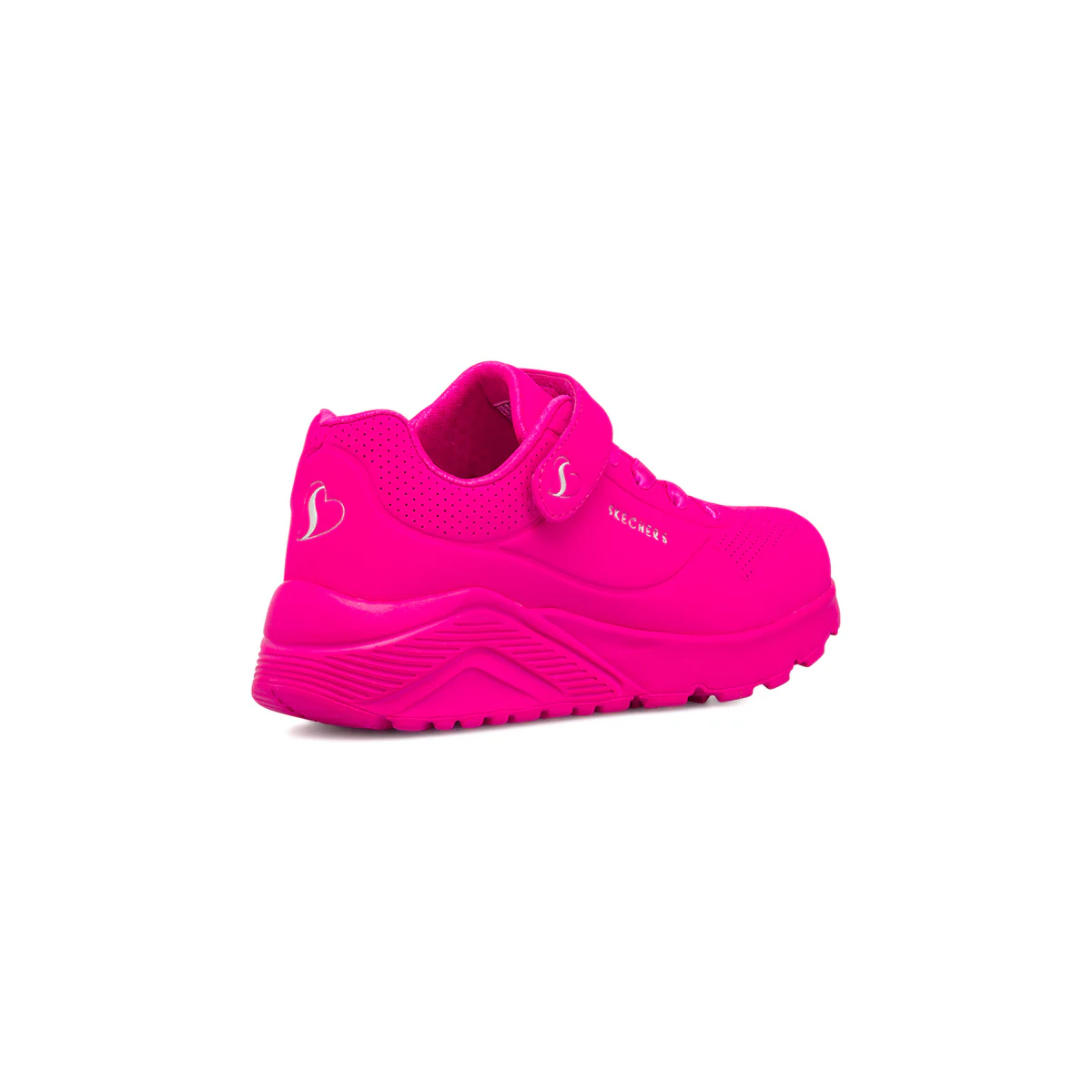 Sneakers Fucsia da Bambina con strappo Skechers Uno - Image 3