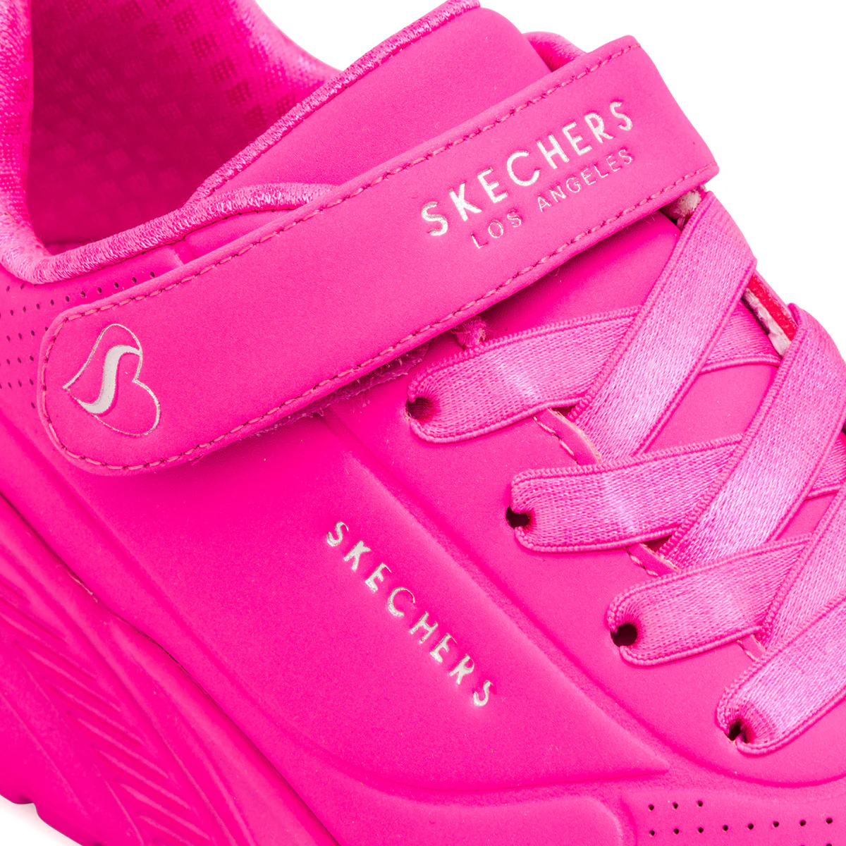 Sneakers Fucsia da Bambina con strappo Skechers Uno - Image 5