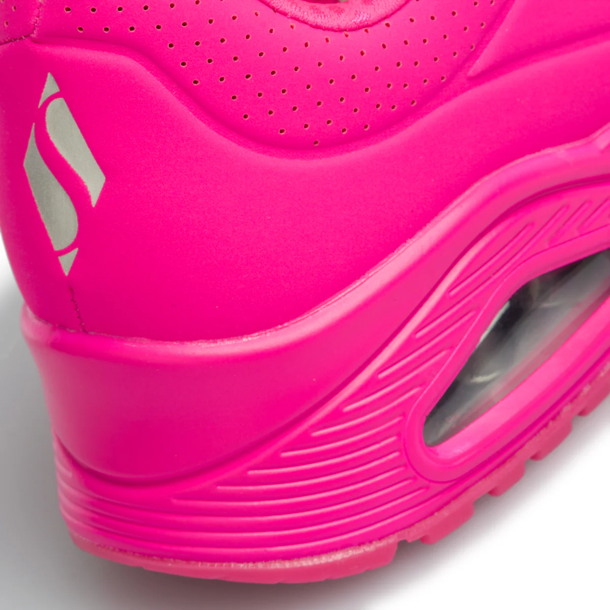 Sneakers fucsia da donna con suola ad aria Skechers Uno - Image 7