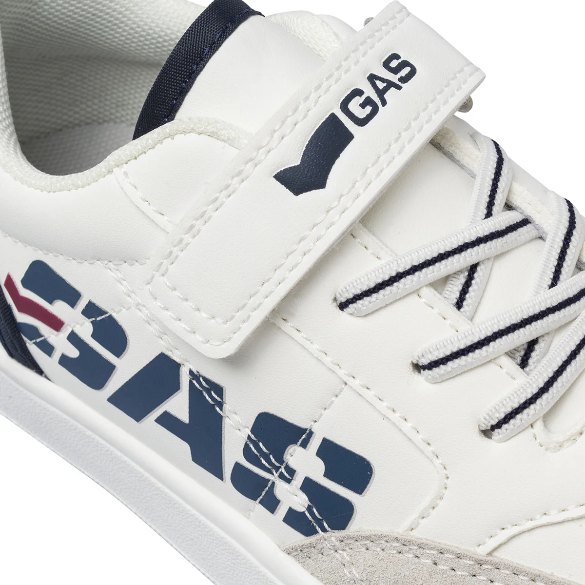 Sneakers Gas da Ragazzo bianche con strappo e dettagli navy - Image 4