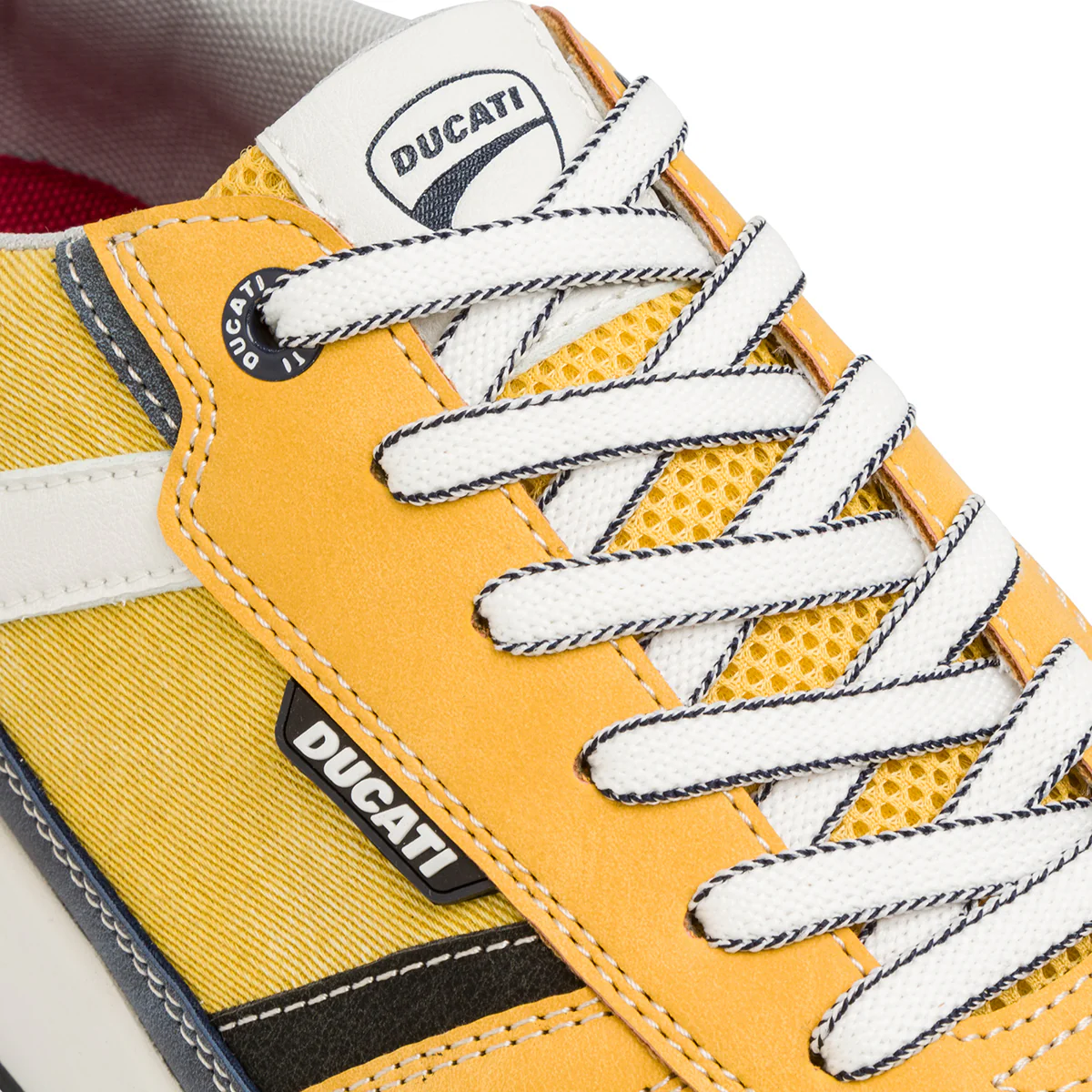 Sneakers gialle casual da uomo con dettagli neri e blu e logo Ducati - Image 5