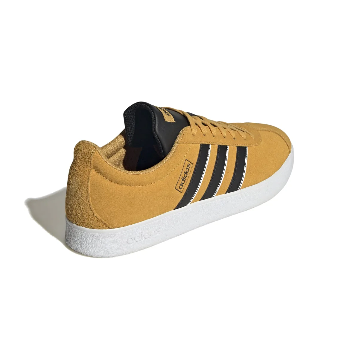 Sneakers giallo ocra da uomo con strisce laterali nere adidas VL Court 2.0 - Image 6