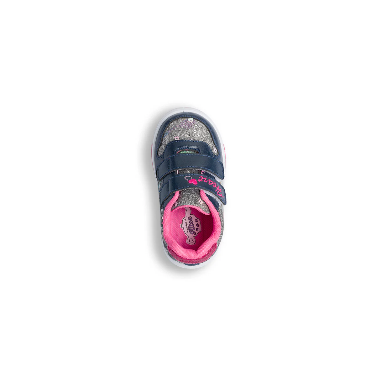 Sneakers glitter grigie primi passi con dettagli blu e fuxia Le Scarpe di Alice - Image 6