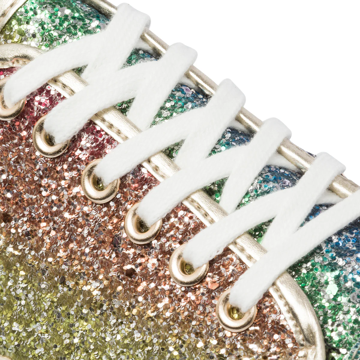 Sneakers glitterate arcobaleno da donna con suola in corda Lora Ferres - Image 6