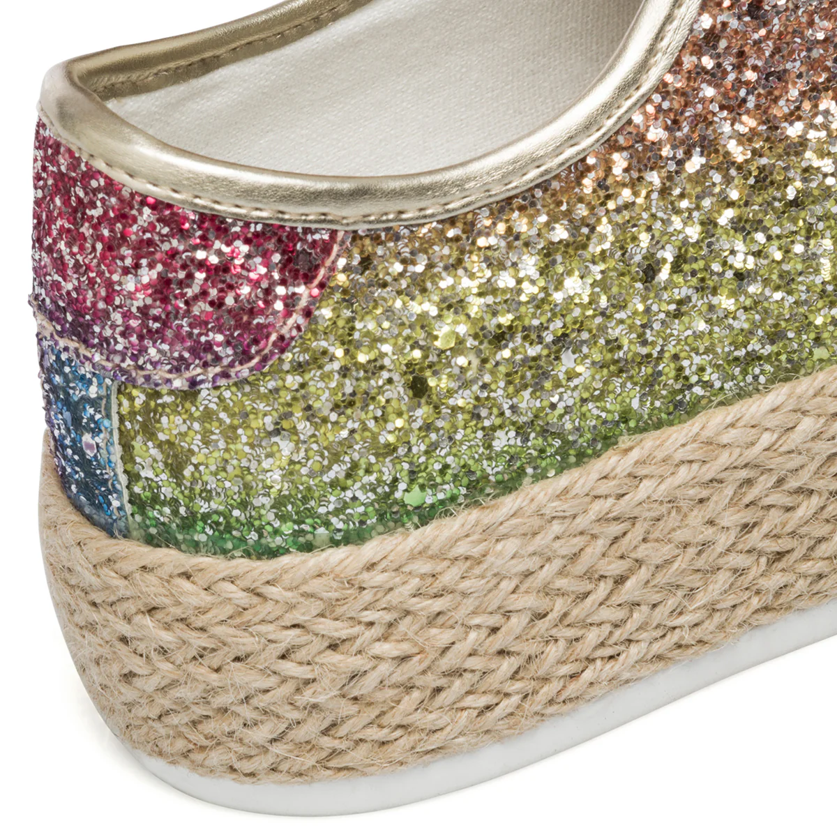 Sneakers glitterate arcobaleno da donna con suola in corda Lora Ferres - Image 7